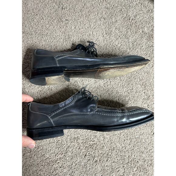 Men’s Size 8.5 Mezlan Black Leather Crocodile Square Toe Dress Shoes main image 6